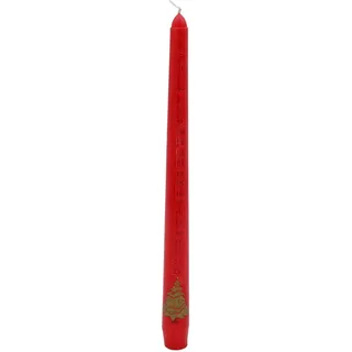 CBC Distributors Rote Adventkerze Countdown Zahlen & Weihnachtsbaum Motiv 25cm