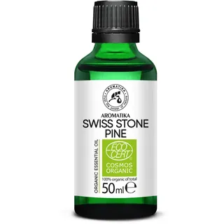 Zirbelkiefer Öl Bio 50 ml - Pinus Cembra - Naturreines Ätherisches BIO-Öl - Zirbenöl für Sauna - Aroma Diffuser - Duftlampe - Raumduft - Frisches Aroma - Zirbelkiefernöl für Schönheit