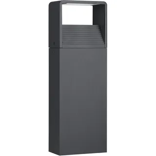 EGLO LED Außen-Sockellampe Doninni 1, 1 flammige Außenleuchte, Sockelleuchte aus Alu, Kunststoff, Farbe: Anthrazit, weiß, IP44