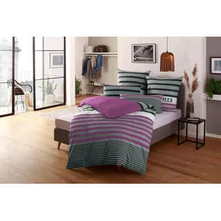 H.I.S. H.I.S Bettwäsche »Majoran« 2, tlg. gestreifte Bettwäsche, in verschiedenen Qualitäten, lila