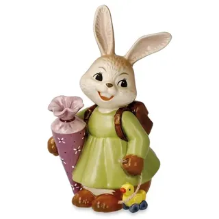 Osterhase GOEBEL "Hasenmädchen erster Schultag", bunt, B:6,5cm H:12cm T:7,5cm, Steingut, Dekofiguren, Osterhase