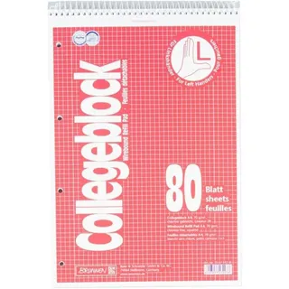 Brunnen Collegeblock Student Lineatur 28 kariert DIN A4 Innen- und Außenrand, 5 Blöcke