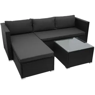 Mendler HWC-F57 Loungeset schwarz/dunkelgrau