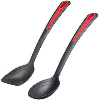 Westmark Küchenhelfer-Set 2tlg. Brat- und Gemüselöffel mit Innenliegender Skala 15, 30, 40 ml Kunststoff Schwarz/Rot