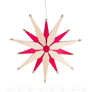 Fensterbild Weihnachtsstern Natur (47cm) von Dregeno Seiffen - Rot