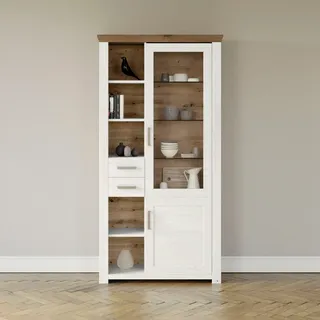 Set One by Musterring Standvitrine York 105 x 42 x 207 cm Weiß