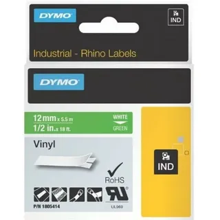 Dymo ID1 Industrial Rhino Pro Beschriftungsband, 12mm, weiß/grün 1805414