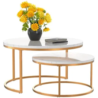 Okwish Rund Gold/Weiß MDF 80 x 45 cm