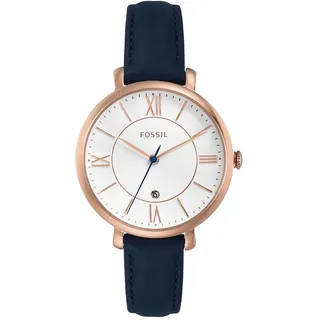 Fossil Jacqueline Blau Leder 36 mm ES3843
