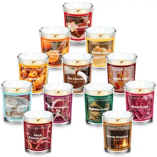 SCENTORINI Duftkerzen im Glas Weihnachts Adventskalender Geschenkset,12 Duftkerzen, Countdown Weihnachtskalender 2025, Sojawachs Aromatherapie Kerzen für Christmas Deko