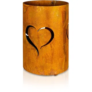 Blümelhuber Windlicht für Draußen und Drinnen mit Herz Rost