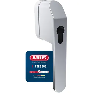 ABUS abschließbarer Fenstergriff FG500 HZ für Profil-Halbzylinder - Kindersicherung & Einbruchschutz für Fenster, ideal für Schließanlagen - vorbereitet zur Aufnahme eines Halbzylinders - Silber