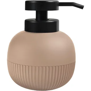 MSV - Gino Cappuccino Seifenspender - Wiederaufladbar - 10,3 x 10,3 x 13,2 cm - 0,5L - Beige - Infrarot - Küche und Bad - Glas und Kunststoff - Modernes Design