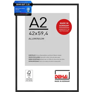 DEHA Design Aluminium Bilderrahmen Boston, 42 x 59,4 cm (A2), Schwarz