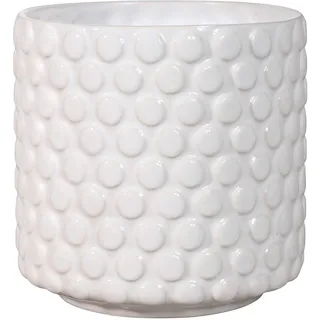 Bloomingville Blumentopf Dot - Dekorative Blumentöpfe für den Innenbereich, Retro-Stil, kreativ, S (12,5 cm Ø), Weiß, Keramik
