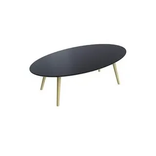 meet powered by PAPERFLOW SCANDI Beistelltisch oval MDF-Platte schwarz 115,0 x 60,0 x 35,0 cm, 1 St.