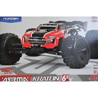 Arrma RC Truck 1/8 KRATON 6S V5 4WD BLX Speed Monster Truck mit Spektrum Firma RTR, rot, ARA8608V5T1