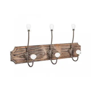 Biscottini Wandgarderobe L50,5 x PR10,5 x H21,5 - Kleiderhaken - Wandgarderobe - Garderobenständer - Türgarderobe aus 100% Holz