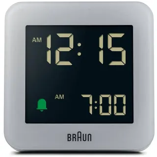 Braun Wecker BC09G Quarz LED-Display Crescendo-Alarm Schlummerfunktion 76x76x45 mm - Grau
