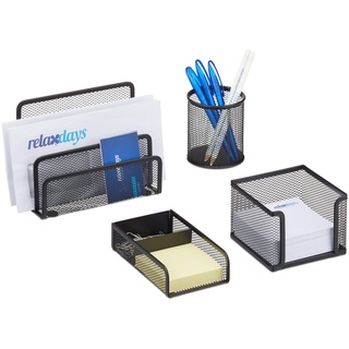 Relaxdays Schreibtisch Organizer Set 4-teilig,