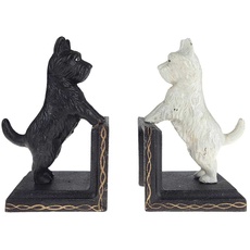 2er Set Buchstützen Skulptur Figur Gusseisen Malteser Hunde