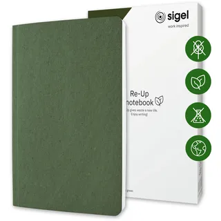 Sigel RU205 Notizbuch Re-Up Softcover DIN A5 liniert moosgrün Anzahl der Blätter: 50