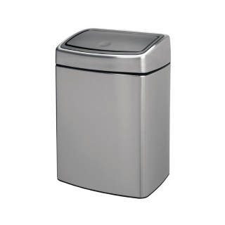 Brabantia Abfalleimer Touch Bin, 10 Liter, Eleganter und effizienter Abfallbehälter, Farbe: Matt Steel, Fingerprint Proof