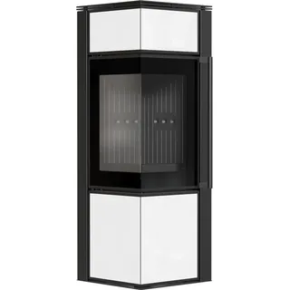 Kratki TORA/S 8 kW Ø 150 Glaspaneel Weiß / Brennraum Schwarz
