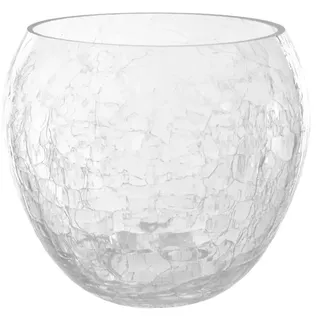 AzaliaDesign Orchid Blumentopf Ball Transparent Kristall Glasscherben |ø 18 cm, H 14.5cm | Orchideen Orchideentopf Übertopf aus Glas Pflanztopf Übertopf aus Glas Blumenkübel Blumenübertopf