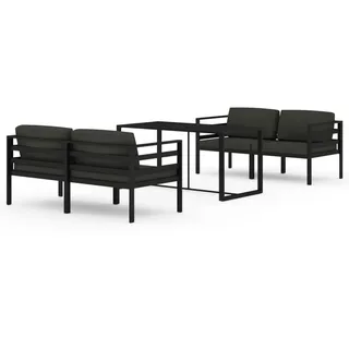 vidaXL 5-tlg. Garten-Lounge-Set mit Kissen Aluminium Anthrazit - Grau