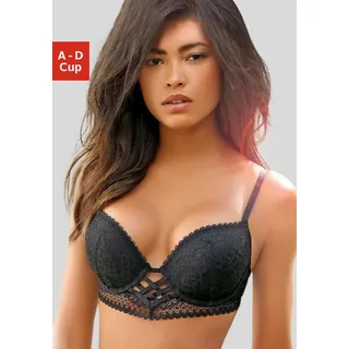 LASCANA Push-up-BH ", BH mit Bügel, Spitzen-BH, als Dessous-Set kombinierbar", sexy Unterwäsche, sexy Dessous, Reizwäsche Damen, schwarz