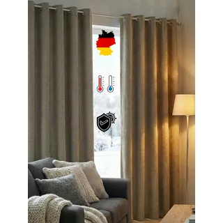 Vorhang WIRTH "Trondheim B" Gr. 14, grau (taupe), B:270cm H:225cm, Chenille, Polyacryl, Gardinen, Vorhang