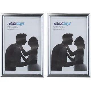 Relaxdays Bilderrahmen Silber 10x15 cm 2er Set