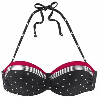 LASCANA Bandeau-Bikini-Top »Monroe« LASCANA schwarz-rot Gr.34 Cup C