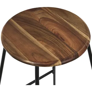 HOME DECO FACTORY, HD0363, Akazien-Barhocker, Weichheit, Möbel, Sitz, Hocker und Barstuhl, 42x70x42 cm, Sitzhöhe 70 cm, Braun Schwarz