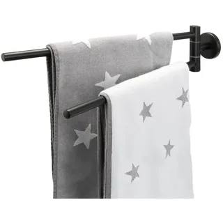 bremermann Handtuchstange Piazza Black, schwarz, Edelstahl , Kunststoff , 5.8x10x50 cm , Badezimmer, Badezimmerausstattung, Handtuchhalter