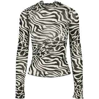 URBAN CLASSICS Ladies Aop Mesh Turtleneck Longsleeve (TB4519-01248-0039) white/black