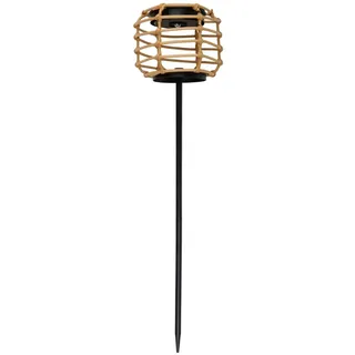 Arti Casa Solarleuchten Garten - Gartenfackeln für Außen mit Warmem LED Licht - Rattan Optik - 12,5x11x55 cm - IP44