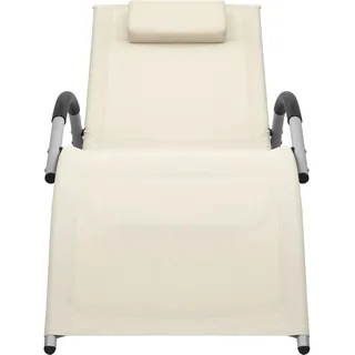 VidaXL 310514, Lounge, Gepolsterter Sitz, Aluminium, Stahl, Textil, Cremefarben, Grau, 620 mm, 1590 mm - Grau