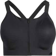 Adidas Women's TRN HS Zip PS Sports Bra, Black, 5F