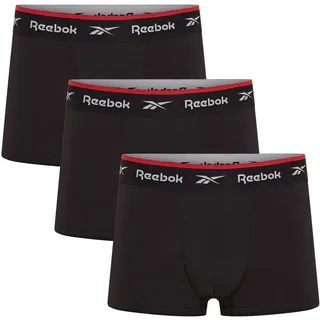 Reebok Redgrave Boxershorts Herren | 3er Pack Sport Boxershorts für Männer | Atmungsaktive & Stretch Unterwäsche Herren | Locker geschnittene Boxer Shorts, Schwarz, Größe S