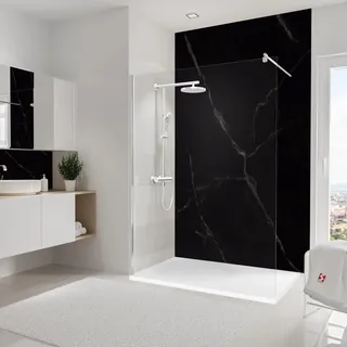 Schulte Duschrückwand DecoDesign Softtouch Stein Marmor-Schwarz 255 cm x 150 cm