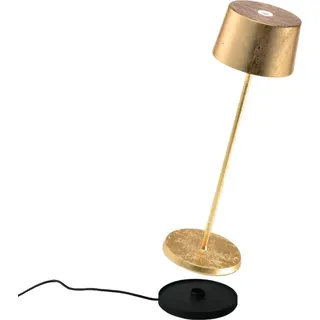 Zafferano Olivia Pro Tischlampe - Aufladbare LED Außenlampe - 35,5 cm - Gold - Gold