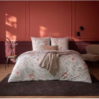 Estella Mako Jersey Bettwäsche 135x200 Penelope rosa Rosen Blüten 6943-400 - Rosa