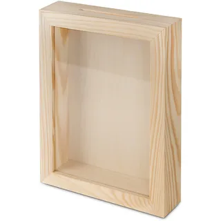 BAS Spardose Holzspardose zum Basteln und Dekorieren Geldgeschenk Sparbüchse Holz-Rahmen mit Sichtfenster,Bilderrahmen zum Befüllen (Rechteck-sentkrecht), Einheitsgröße