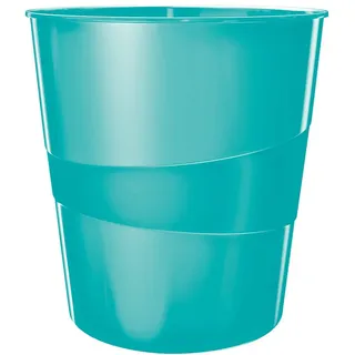 Leitz Papierkorb, 6er Pack, 15 Liter, Kunststoff, Eisblau, WOW, 52781051