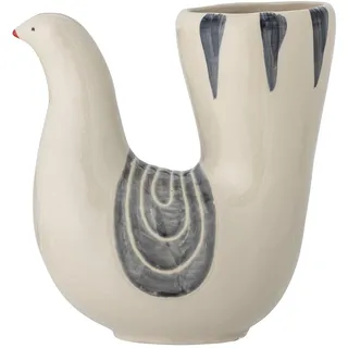 Bloomingville Trudy Vase von Bloomingville – Weiß, Steingut, Vogel-Design