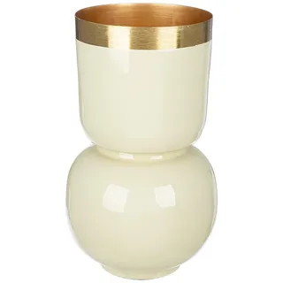 Gilde "Vase Roro mit Goldrand", creme