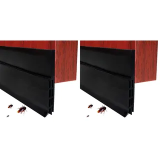 EXTSUD Selbstklebende Tür Türdichtung Dichtungsstreifen Zugluftstopper gegen Insekt Ersatzdichtung Wetterfest Blocker Schalldichtung Silikon Türstopper 100 * 5cm (1M Schwarz) (Packung mit 2)