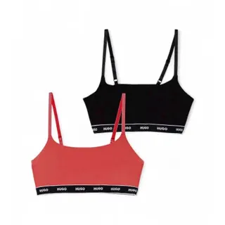 HUGO für Damen. 50545691 Set aus zwei BHs schwarz, rot (S), Heimtextilien, Baumwolle
